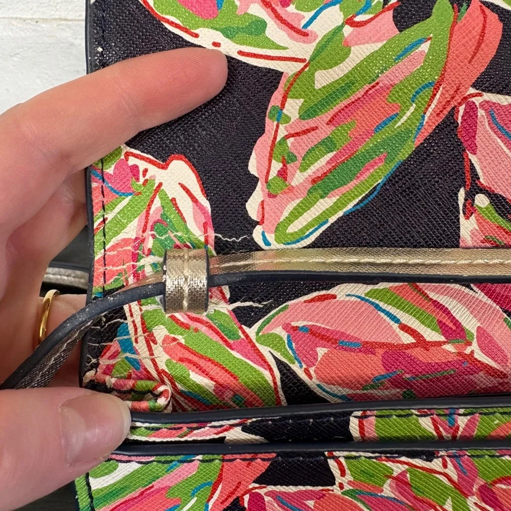 Lilly Pulitzer It's A Date Crossbody Bg Clutch Removable Strap Floral Print
